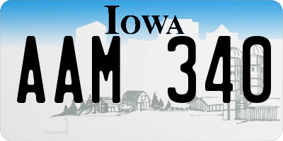 IA license plate AAM340