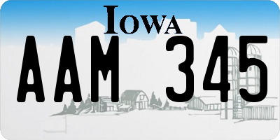 IA license plate AAM345