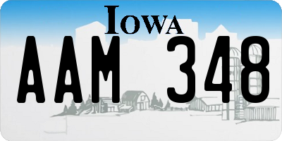 IA license plate AAM348