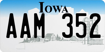 IA license plate AAM352