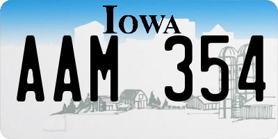 IA license plate AAM354