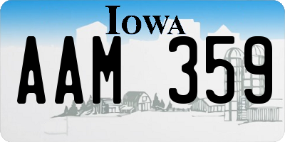 IA license plate AAM359