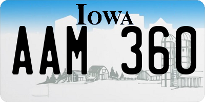 IA license plate AAM360