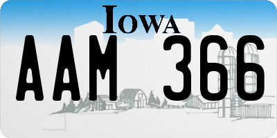 IA license plate AAM366