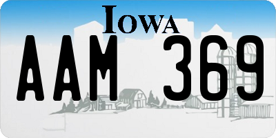 IA license plate AAM369