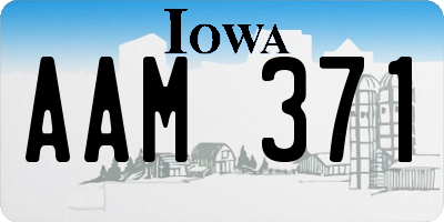 IA license plate AAM371