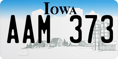 IA license plate AAM373