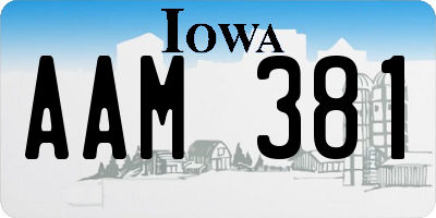 IA license plate AAM381