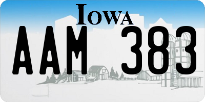 IA license plate AAM383