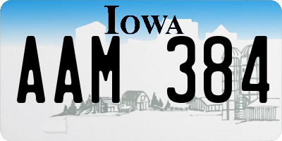 IA license plate AAM384