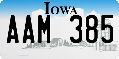 IA license plate AAM385