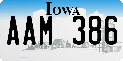 IA license plate AAM386