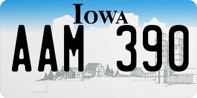 IA license plate AAM390