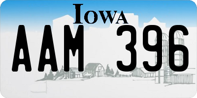 IA license plate AAM396