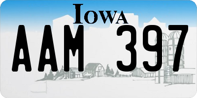 IA license plate AAM397