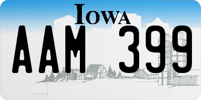 IA license plate AAM399