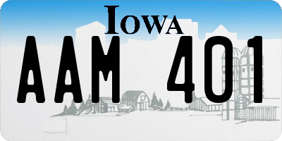 IA license plate AAM401