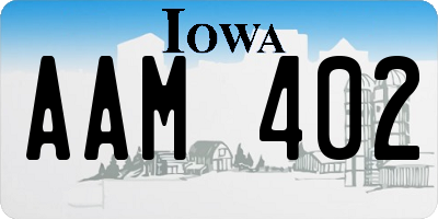 IA license plate AAM402