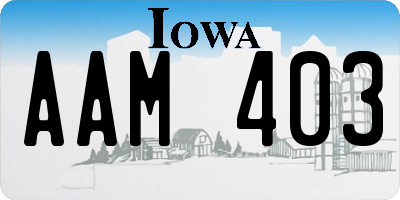 IA license plate AAM403