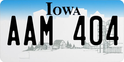 IA license plate AAM404