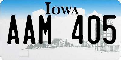 IA license plate AAM405