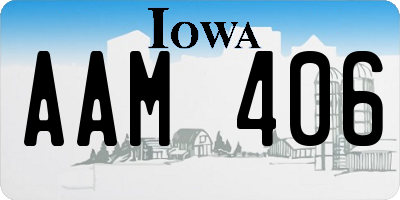 IA license plate AAM406