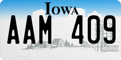 IA license plate AAM409