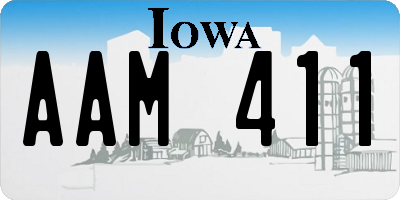 IA license plate AAM411