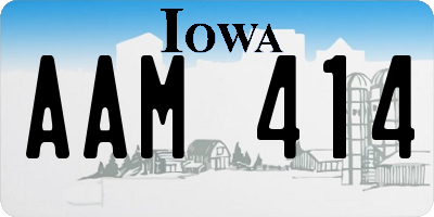 IA license plate AAM414