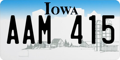 IA license plate AAM415