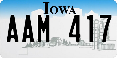 IA license plate AAM417