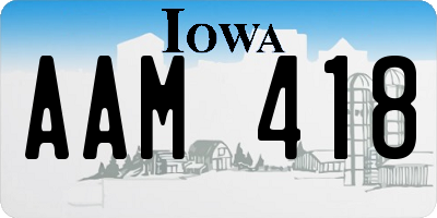 IA license plate AAM418