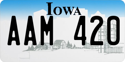 IA license plate AAM420