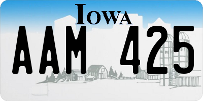 IA license plate AAM425