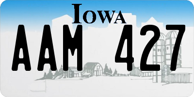 IA license plate AAM427