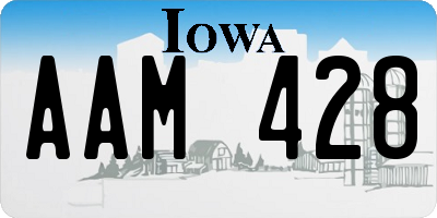 IA license plate AAM428