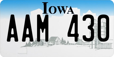 IA license plate AAM430