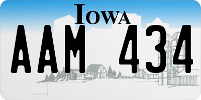 IA license plate AAM434