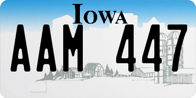 IA license plate AAM447