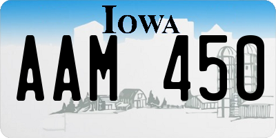 IA license plate AAM450