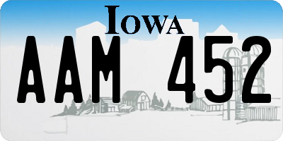 IA license plate AAM452