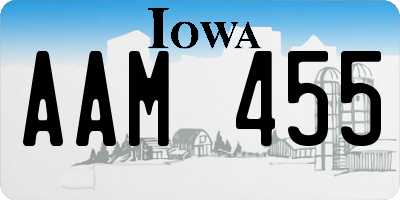 IA license plate AAM455