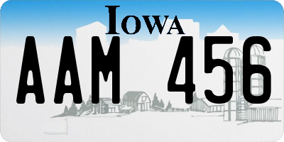 IA license plate AAM456