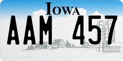 IA license plate AAM457