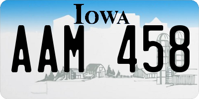 IA license plate AAM458