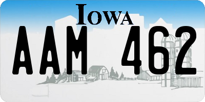 IA license plate AAM462