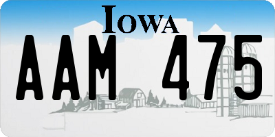 IA license plate AAM475