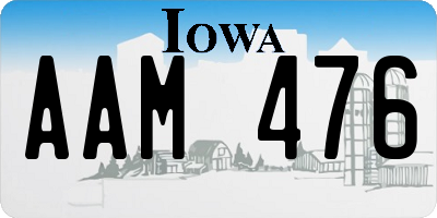 IA license plate AAM476