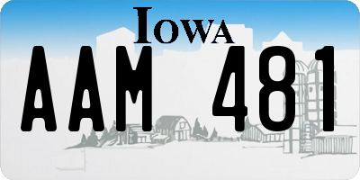 IA license plate AAM481