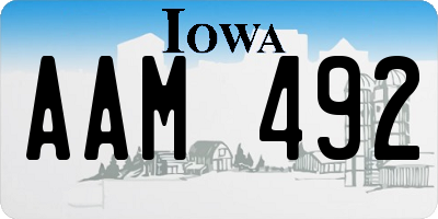 IA license plate AAM492